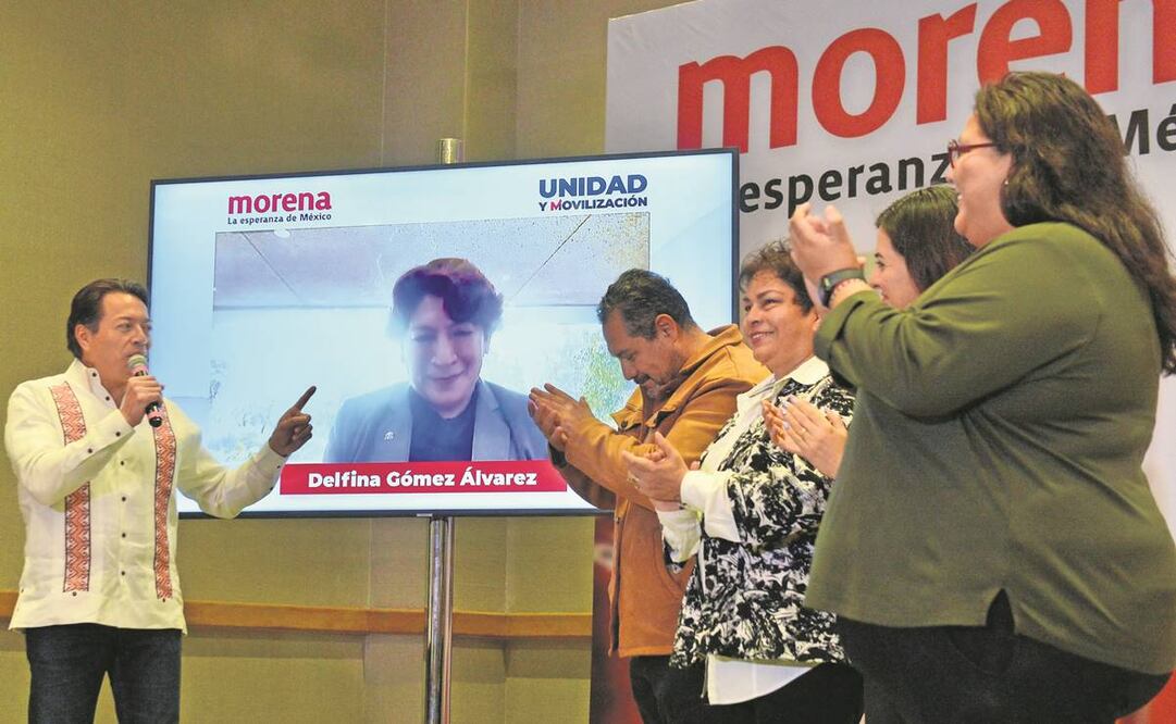 Delfina Gómez se dijo contenta con haber sido designada coordinadora de los Comités de Defensa de la 4T en el Edomex. Foto: OBTURADOR MX