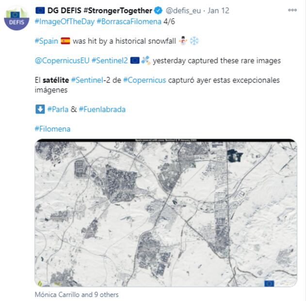 Así se vio la histórica nevada en España desde el espacio