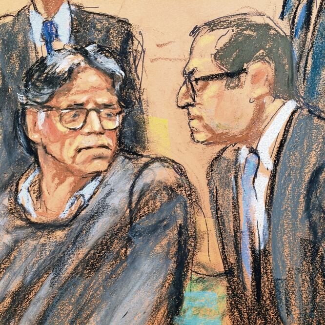 Proceso. Keith Raniere, fundador de la firma de autoayuda y supuesta secta sexual Nxivm, y Marc Agnifilo, su principal abogado, ayer. JANE ROSENBERG. REUTERS