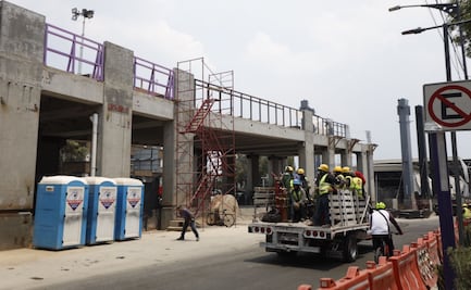 Continúan obras en el Parque Elevado en Calzada de Tlalpan tras "deslizamiento" de viga; retiran estructura metálica