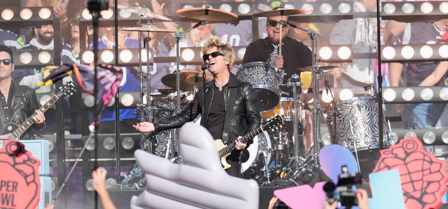 Green Day en su presentación en el Super Bowl XL.
Foto: AP / Brynn Anderson