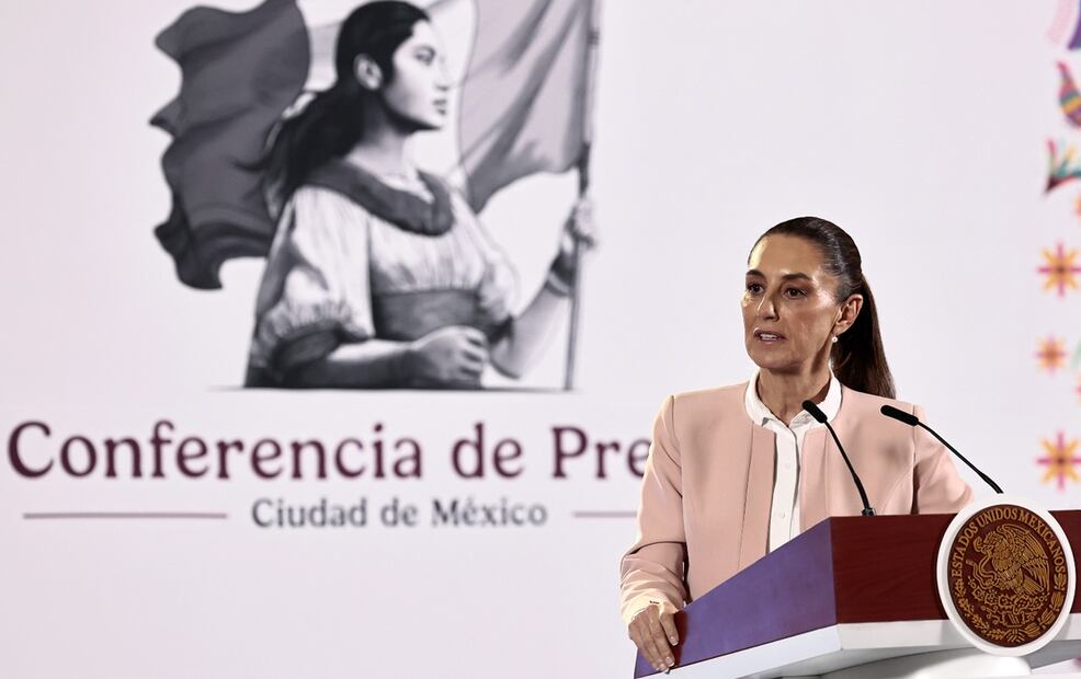 La Mandataria federal adelantó que en los próximos días presentará el Plan Nacional Hídrico de su gobierno, además que se apoyará a los productores de Sonora ante el cambio climático. Foto: EFE
