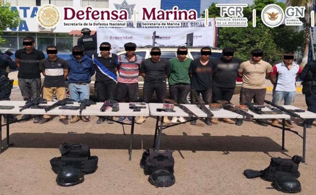 Caen 18 presuntos integrantes de "Los Chapitos" durante operativos en Sinaloa
(24/10/2025). Foto: Especial