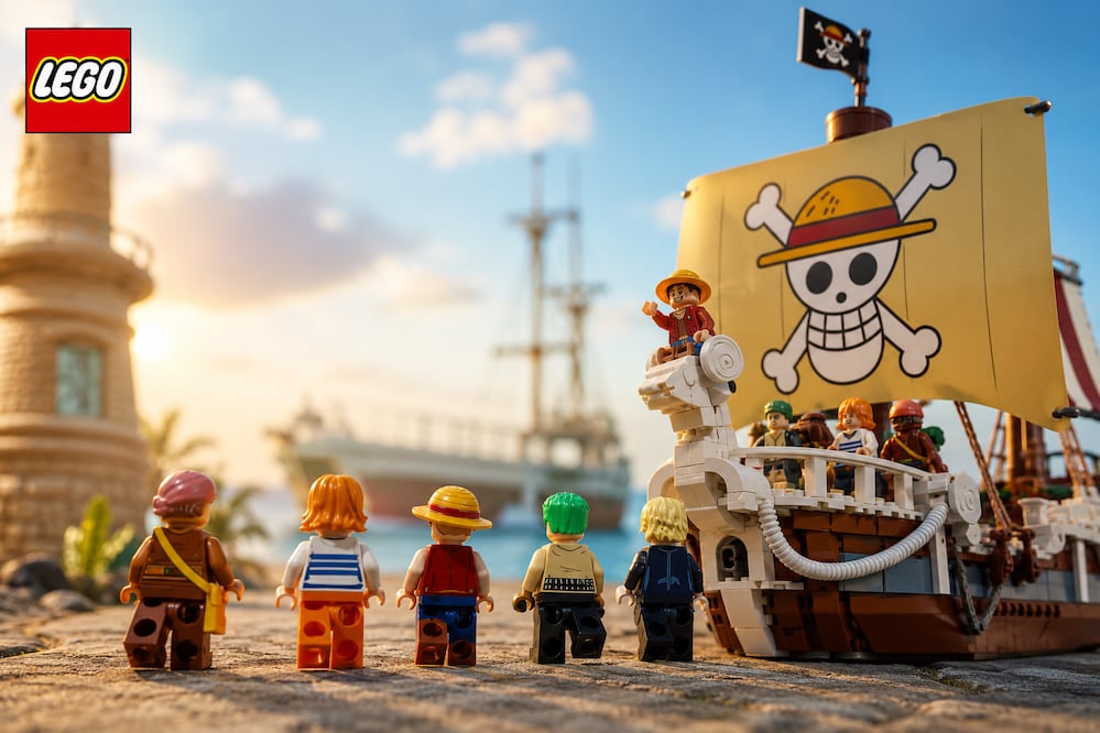 Llegan a LEGO® nuevos sets inspirados en los personajes, barcos y momentos del mundo de One Piece. Foto: Generada con IA