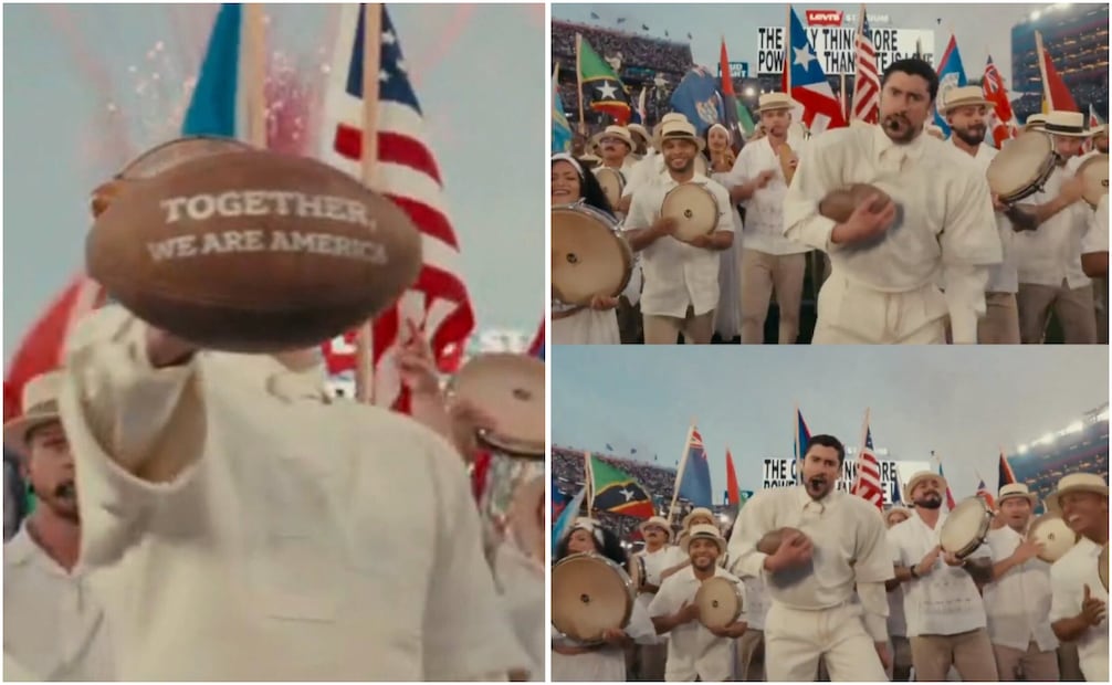 "Juntos, somos América"; el mensaje de unión que Bad Bunny mostró al finalizar su presentación. Foto: Redes Sociales