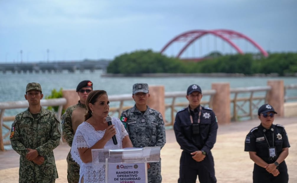 La gobernadora de Quintana Roo, Mara Lezama, durante el arranque del Operativo de Seguridad Verano Mundialista. Foto: Especial