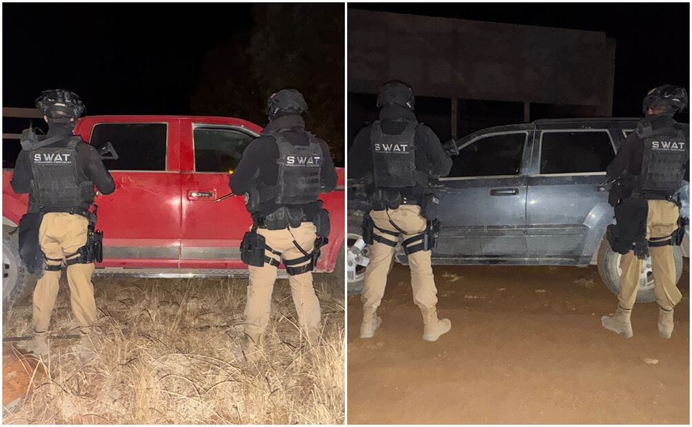 Durante el operativo en Guachochi, Chihuahua, también fueron asegurados dos vehículos (6/12/2024). Foto: Especial
