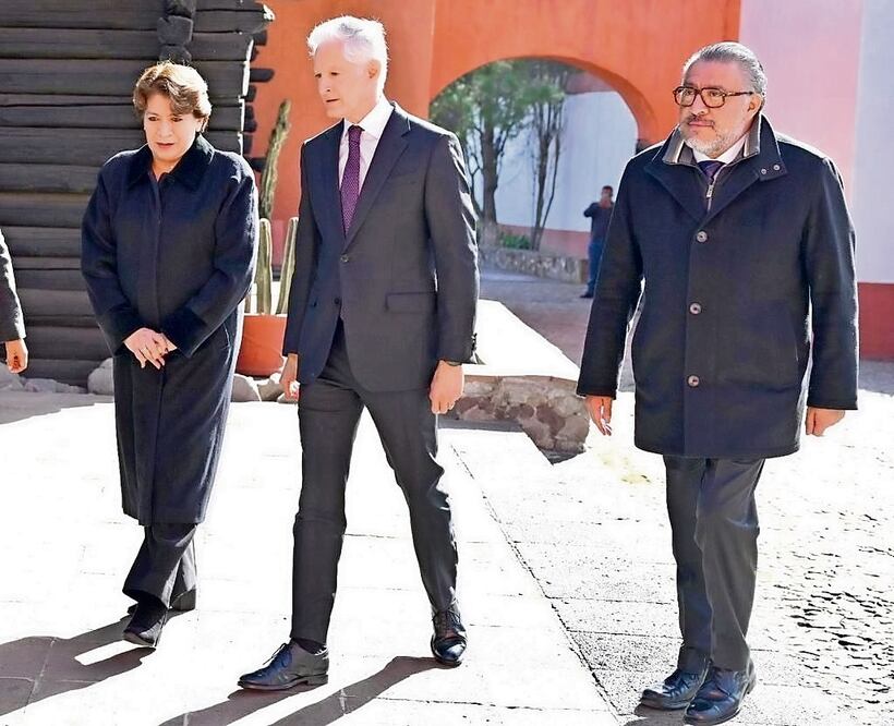 Delfina Gómez Álvarez, Alfredo del Mazo Maza y Horacio Duarte Olivares. Foto: Especial