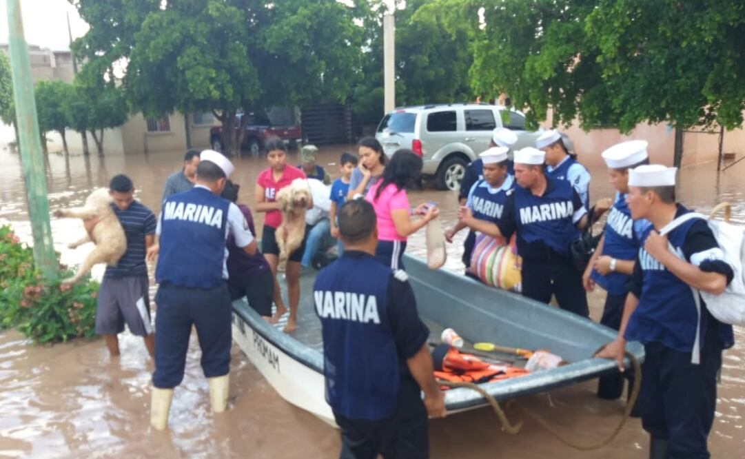 Se activó el Plan Marina en su fase de auxilio a la población en Sinaloa y Sonora. Foto: Especial