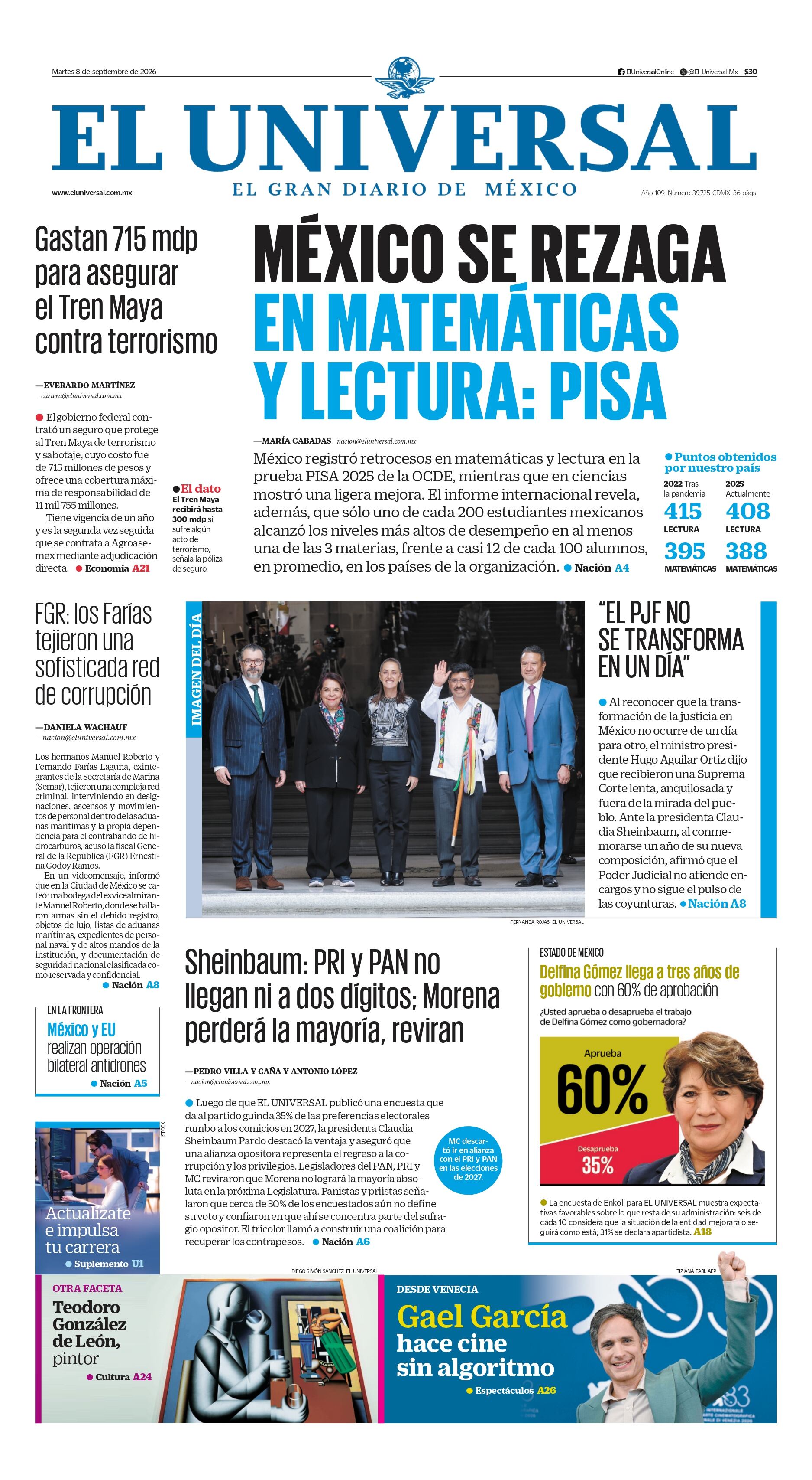 Portada impresa del 8 de septiembre de 2026