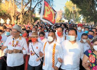 Candidatos de Juchitán evaden sana distancia