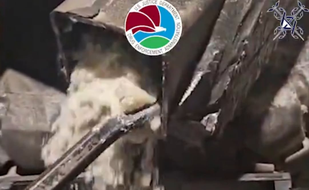 Los implicados usaban una estatua de mármol para transportar droga. Foto: Captura de pantalla de X @policia