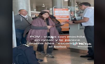 Usa insólita técnica para llevar más equipaje arriba del avión y pasa desapercibida durante el embarque
