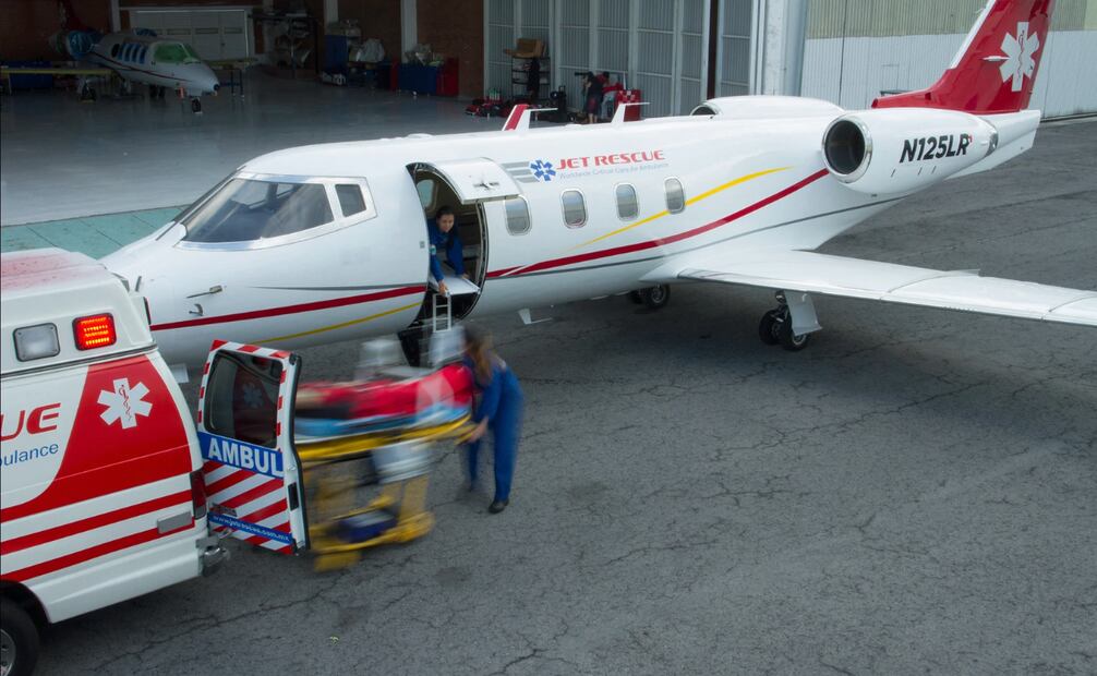 Así es la aeronave Learjet 55. Foto: Jet Rescue