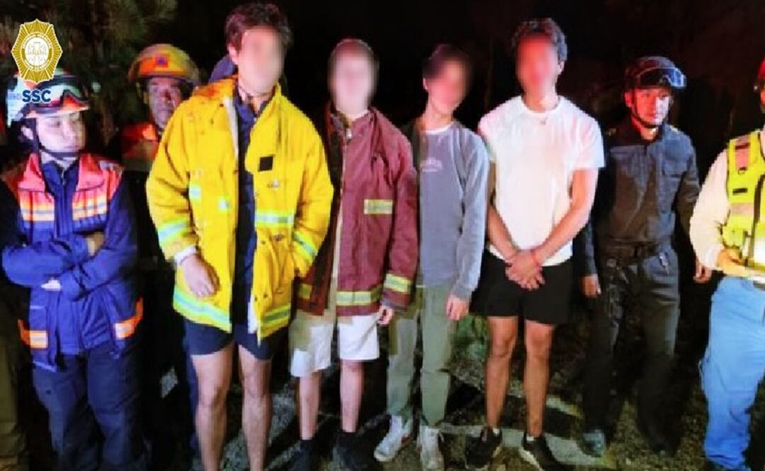 Policía Capitalina rescata a 4 jóvenes extraviados en el Parque Ecológico Los Dinamos. Foto: Especial