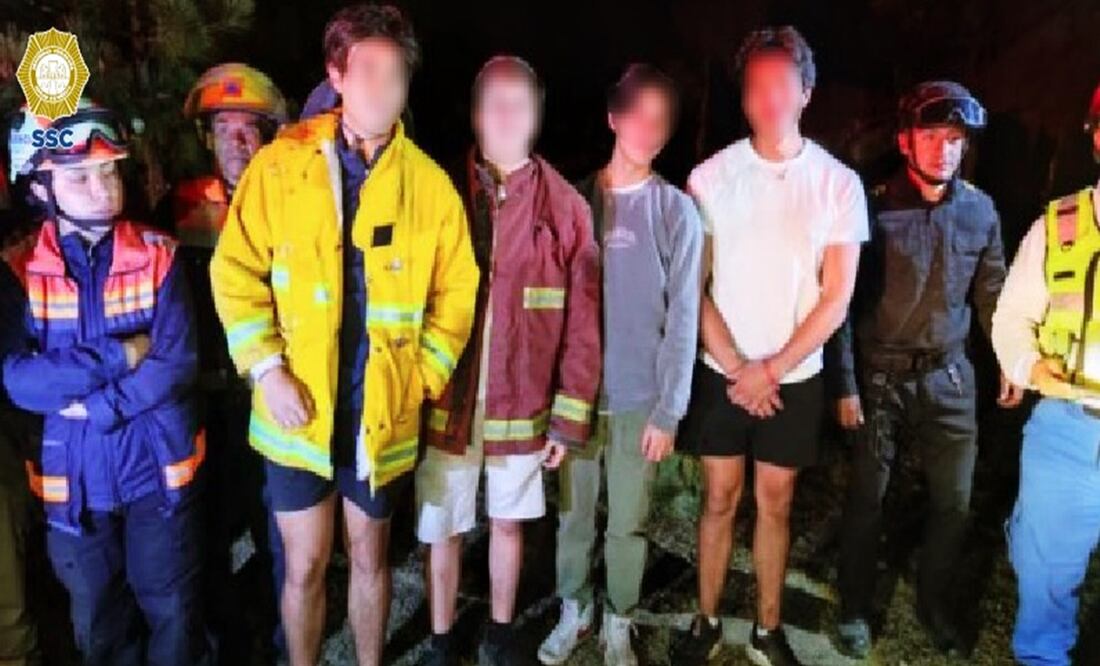 Policía Capitalina rescata a 4 jóvenes extraviados en el Parque Ecológico Los Dinamos. Foto: Especial