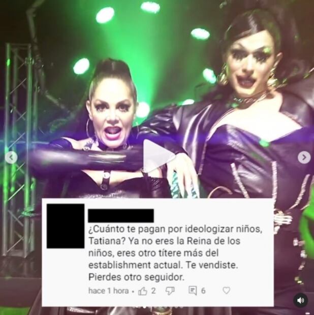 Se lanzan contra Tatiana por cantar y bailar con Velvetine, artista drag queen