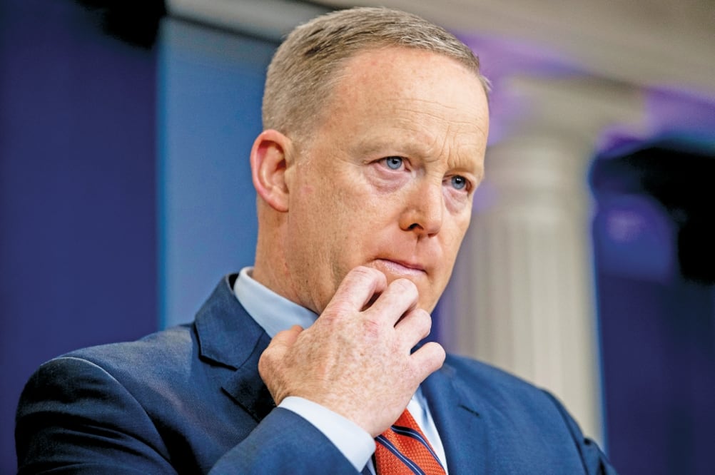 Revira . En CNN, el portavoz presidencial Sean Spicer admitió que sus comentarios sobre Hitler fueron “insensibles” y un “error (ANDREW HARNIK.AP)