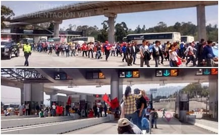 CNTE protesta en caseta de la México-Cuernavaca