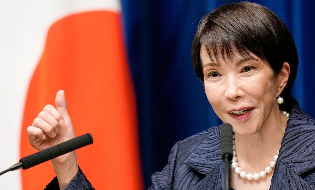 La nueva primera ministra de Japón, Sanae Takaichi, habla durante una conferencia de prensa en su oficina en Tokio, Japón, el martes 21 de octubre de 2025. Foto: AP