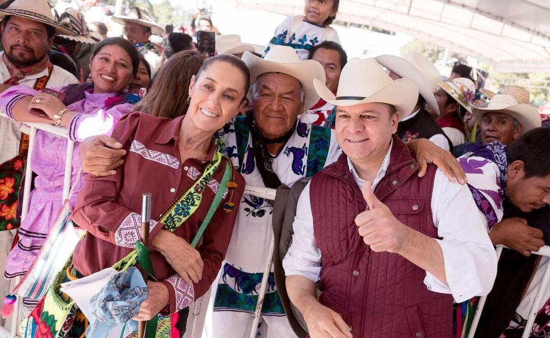 Esteban Villegas, gobernador de Durango, junto a la presidenta Claudia Sheinbaum / Foto: Especial