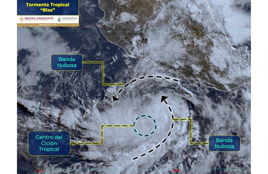 Se forma la tormenta tropical “Blas” frente a las costas de Guerrero