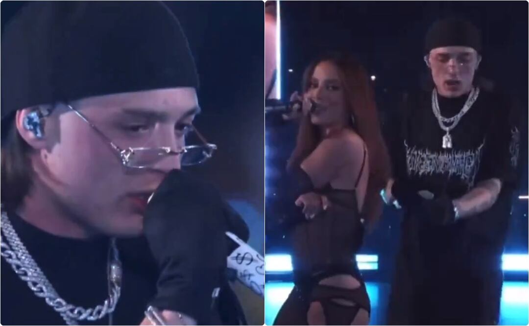Peso Pluma y Anitta cantan Bellakeo. / Foto: Captura video.