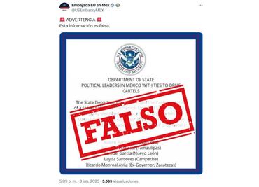 Embajada de EU en México desmiente lista de políticos mexicanos ligados al narco; "es información falsa"