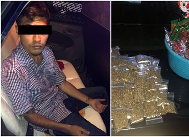 Escondía bolsas de marihuana en charola de dulces, entre paletas de chile y chocolate