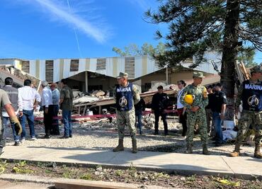 FOTOS y VIDEOS: Continúan maniobras en Iglesia de Ciudad Madero para retirar escombros tras derrumbe