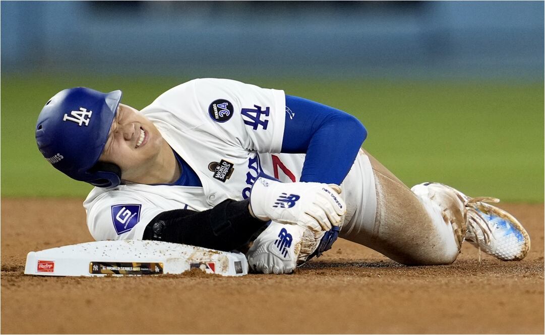 Shohei Ohtani abandonó el Juego 2 de la Serie Mundial. FOTO: AP