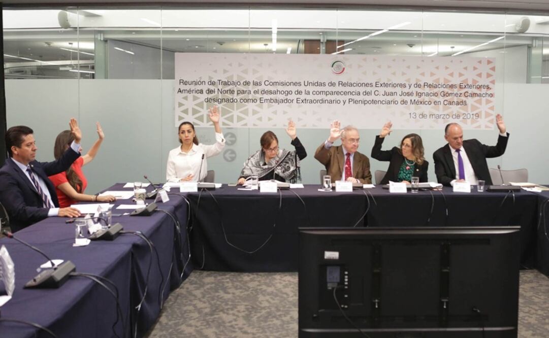 Reunión de las Comisiones Unidas de Relaciones Exteriores y de Relaciones Exteriores América del Norte (Tomada de Twitter @senadomexicano)