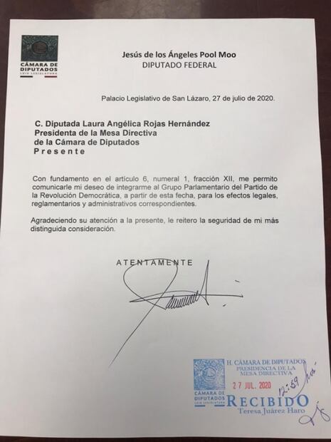 Suma PRD a sus filas a diputado disidente de Morena