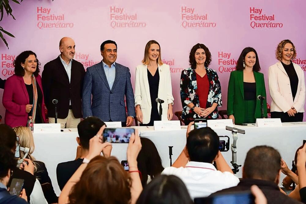 Autoridades de Querétaro anunciaron en conferencia de prensa el Hay Festival, a efectuarse del 5 al 8 de septiembre de 2024. Foto: Especial