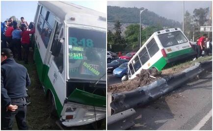 'Micro' cae en desnivel de la México-Pachuca