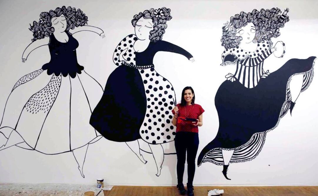 Aspecto del mural "La Gitanita", para el que la venezolana Sara Fratini se basó en el cuento corto del mismo nombre de Cervantes. (FOTO: EFE)