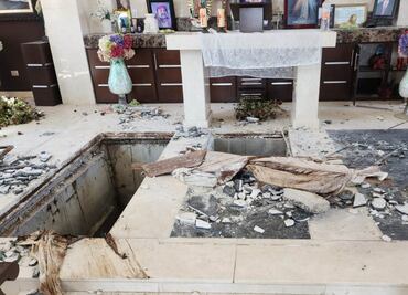 Destruyen por completo mausoleo de familia de Dámaso López "El Licenciado", ahora con maquinaria pesada