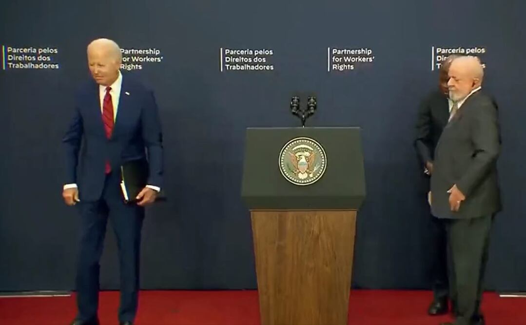 El presidente de Brasil recibió una 'despedida' inesperada de Biden. FOTO: tomada de video