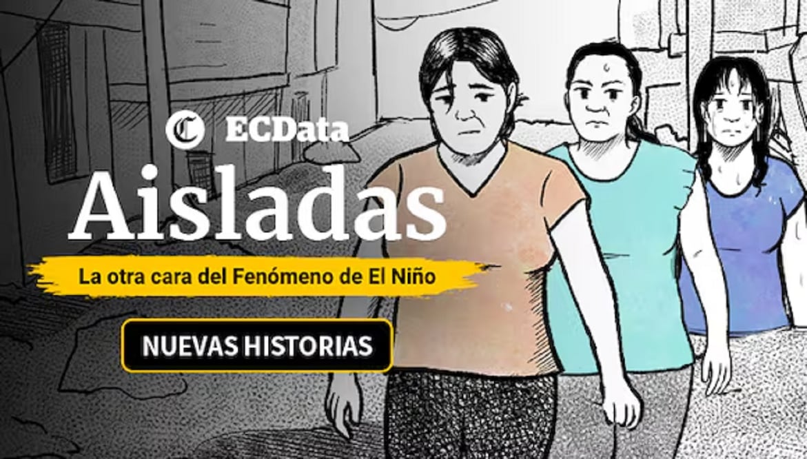 Ilustración del reportaje "Aisladas: La otra cara del fenómeno de El Niño”, del diario El Comercio, de Perú.