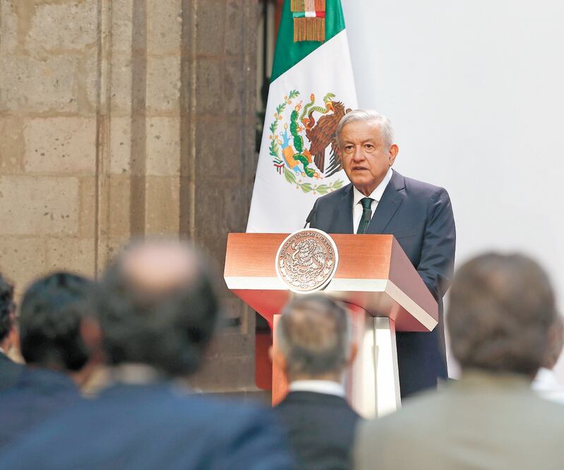 El Presidente Andrés Manuel López Obrador, ayer en Palacio Nacional, dio un d i scu rso con motivo de su segundo Informe de gobierno. JOSÉ MÉNDEZ. EFE