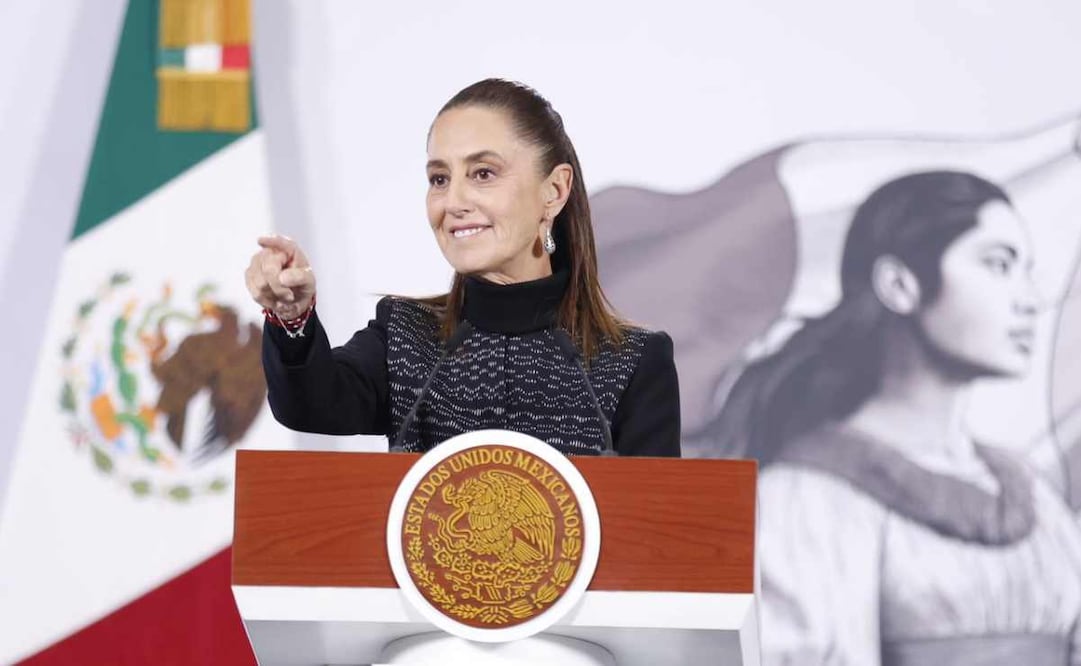 La presidenta Claudia Sheinbaum durante la mañanera del 26 de enero del 2026. Foto: Diego Simón / EL UNIVERSAL