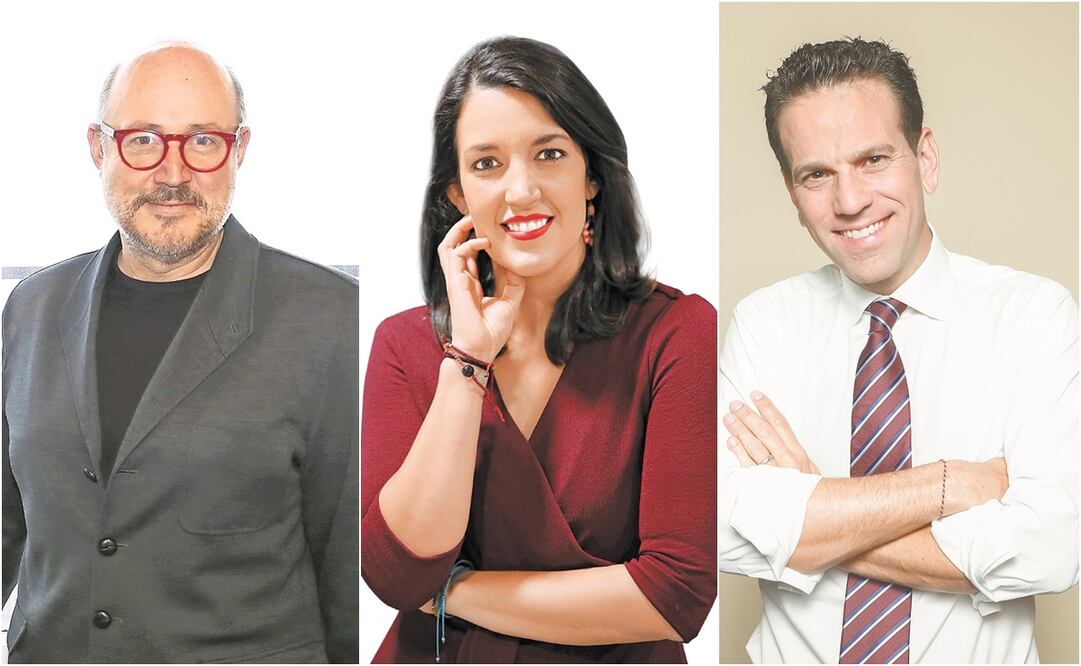 De izquierda a derecha: Ricardo Raphael, Peniley Ramírez y Carlos Loret de Mola. Fotos: Archivo. EL UNIVERSAL