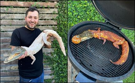 Critican a influencer Regio Parrillero por preparar un cocodrilo asado
