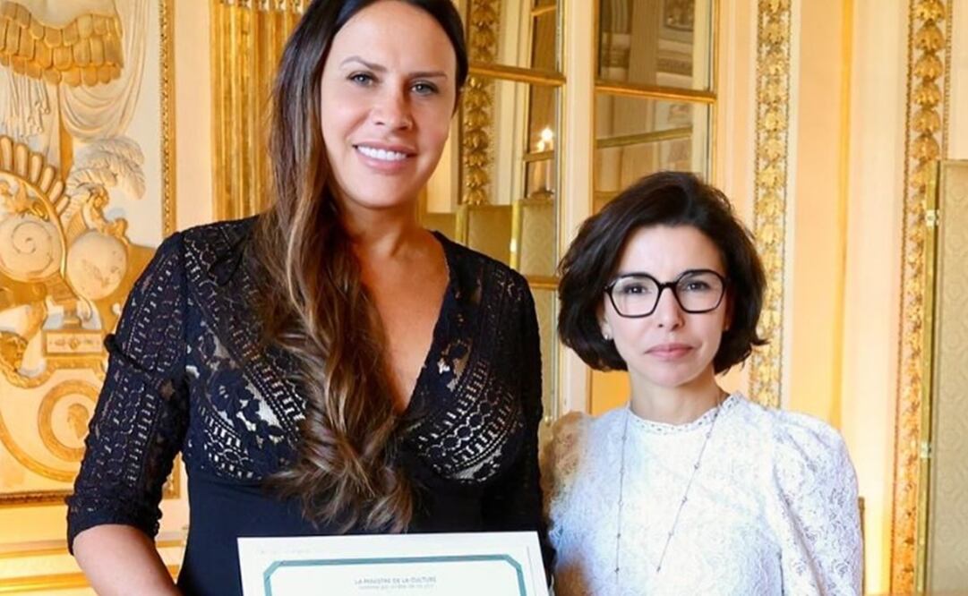 La actriz trans Karla Sofía Gascón y la ministra de Cultura de Francia, Rachida Dati. Foto: Instagram oficial.