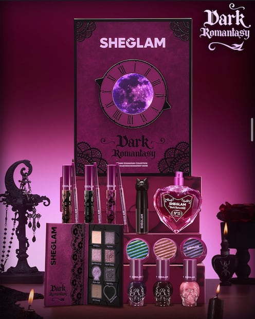 Un sombrero de bruja, tonos profundos y detalles creativos complementan esta colección de Sheglam. Foto: Instagram @Sheglam_oficial