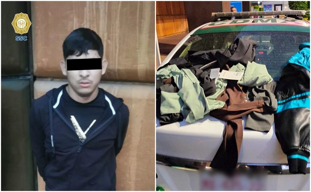 Detenido por robo a tienda departamental. Foto: Especial