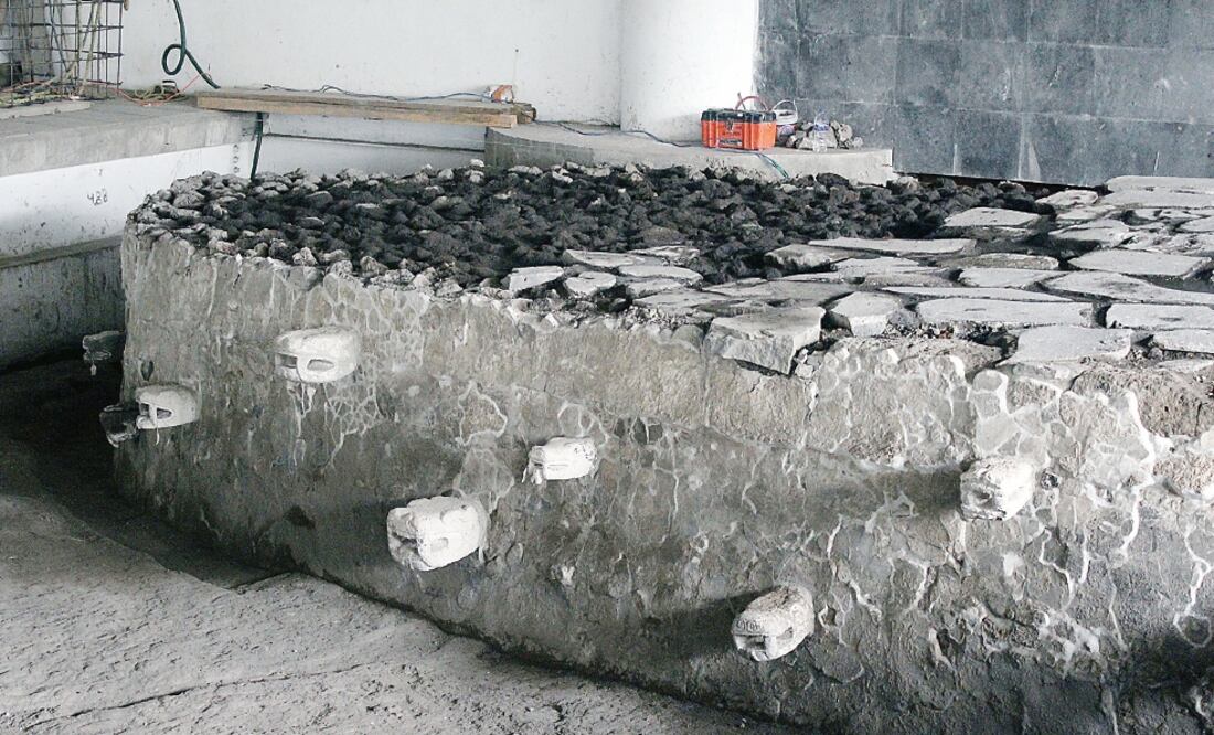 Vista de la parte del Cuauhxicalco que se ubica en la Plaza Gamio. La otra sección, donde se halló el acceso al pasillo, está en el área de Las Ajaracas (ARCHIVO EL UNIVERSAL)