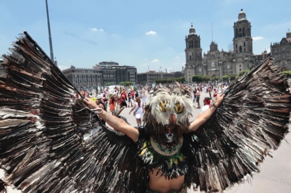 Entre danza, música y cánticos celebran el 696 aniversario de México-Tenochtitlán