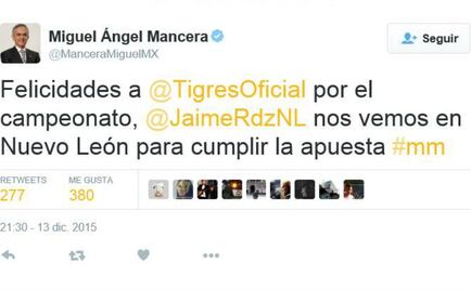 Mancera pagará 25 mil al “Bronco” por apuesta