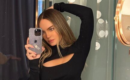 Belinda impone moda con jeans bicolor que acentúan la cintura